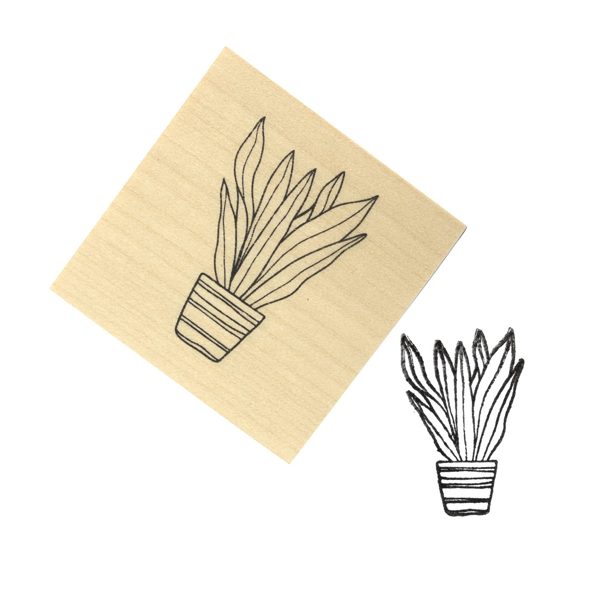 Snake Plant Wooden Stamp 3.8cm x 3.8cm