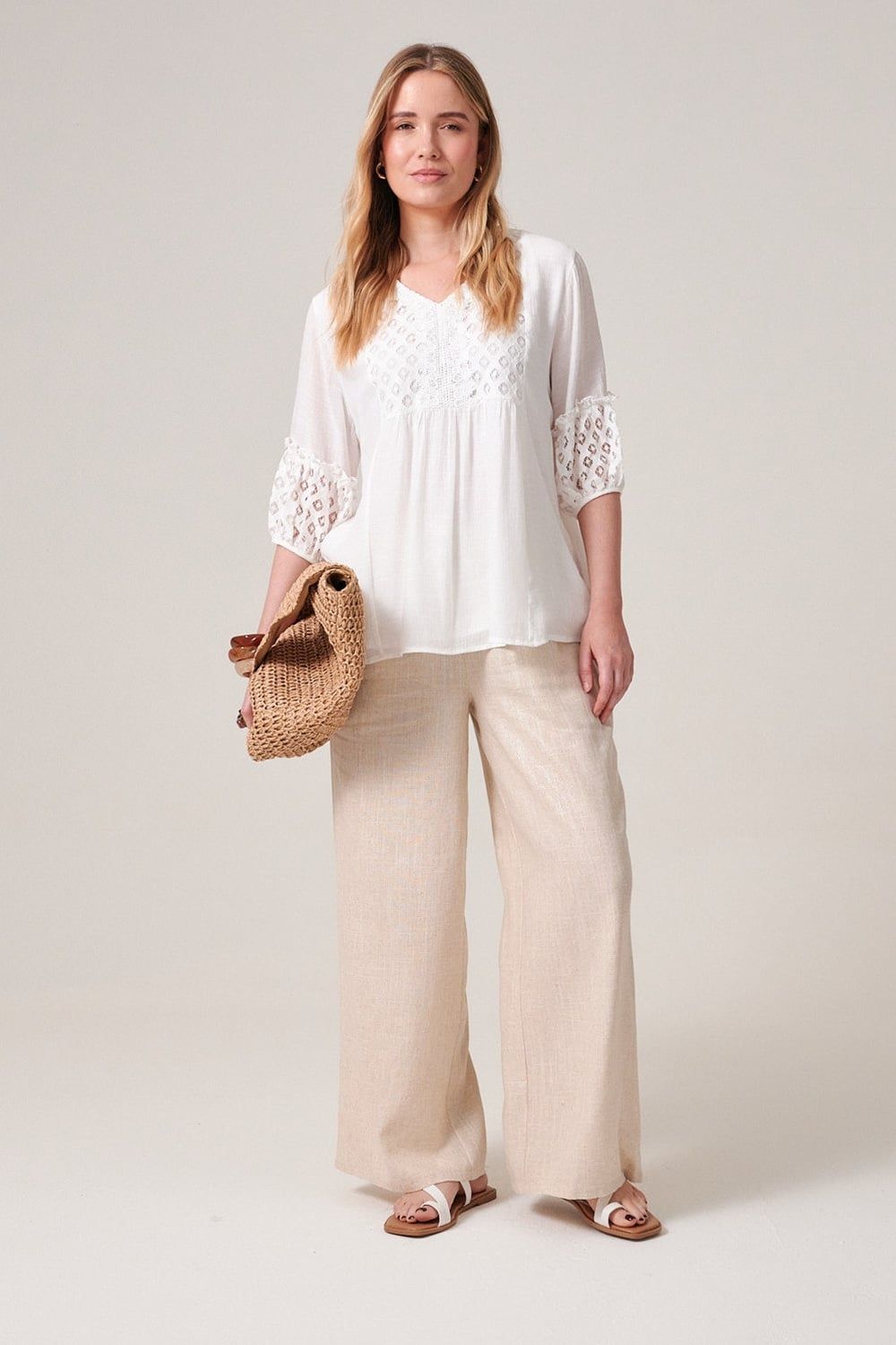Klass. Lace Trimmed Top