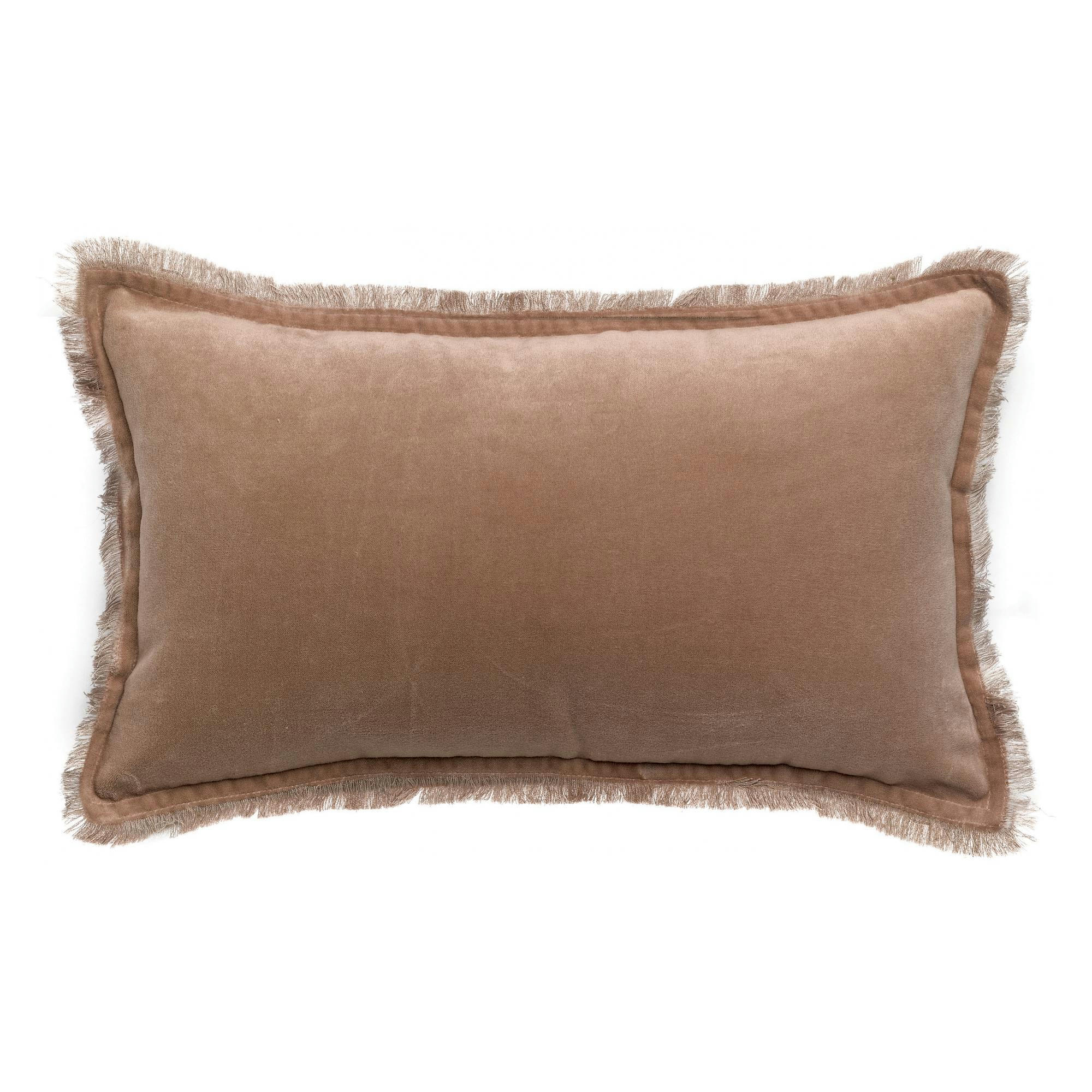FARA - Coussin uni  en coton sesame 30 x 50
