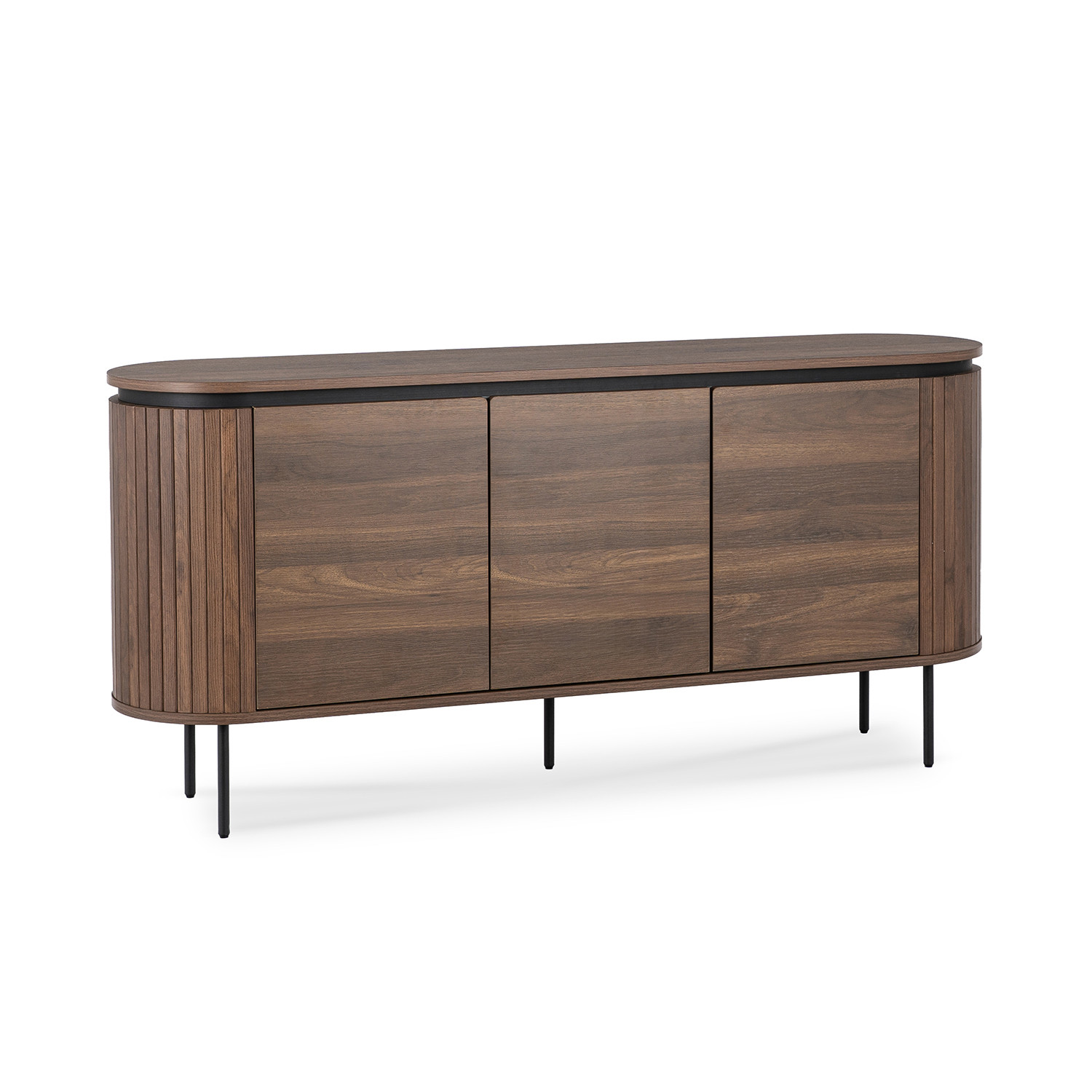 Komoda Duża Z Lamelami Drewniana Loft Do Salonu Sypialni Orzech Beck 160 cm