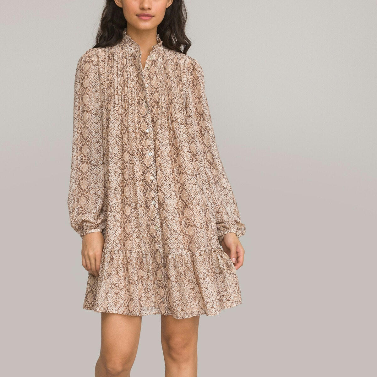 Robe évasée courte, imprimé animalier