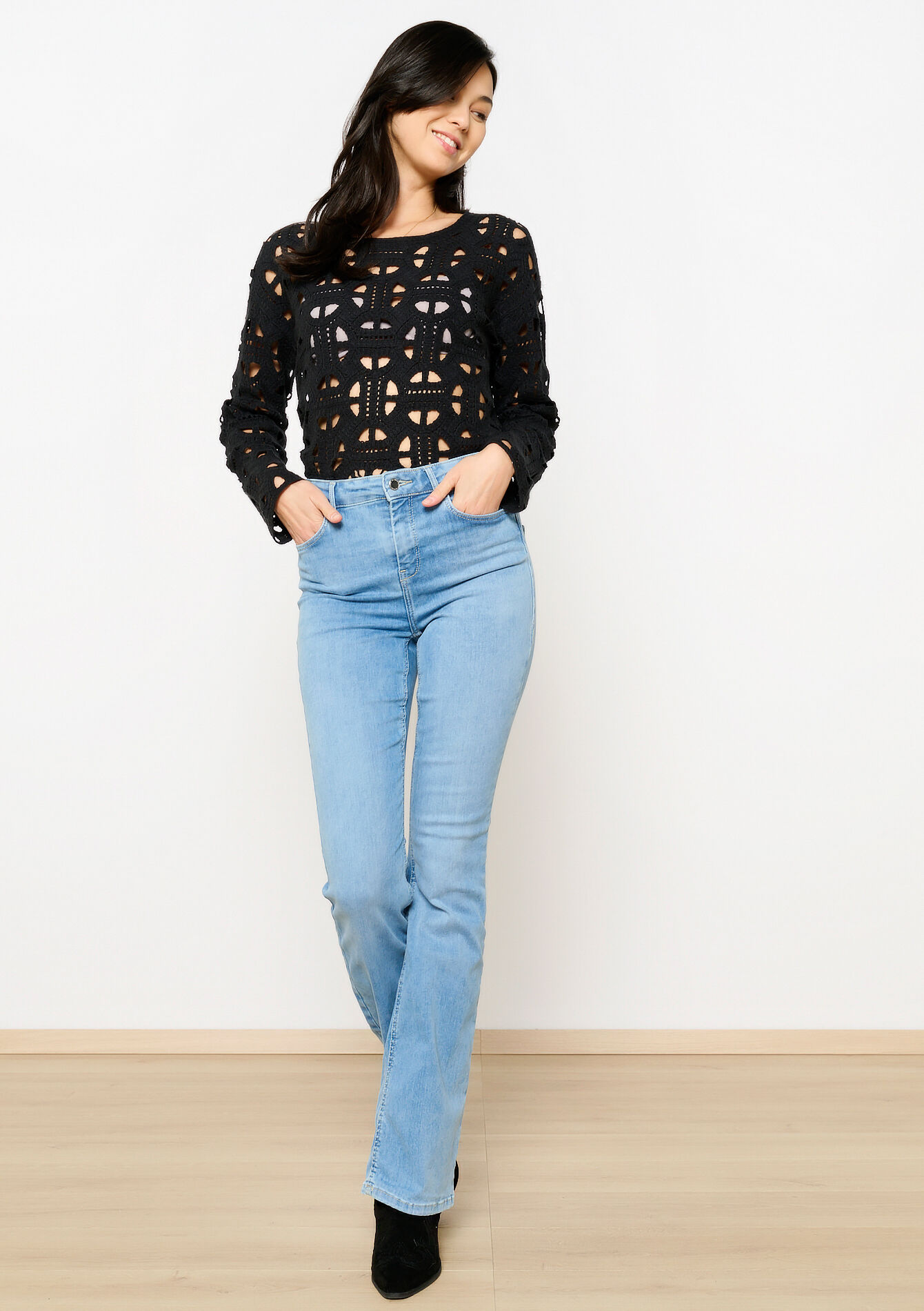 Bootcut jeans met hoge taille