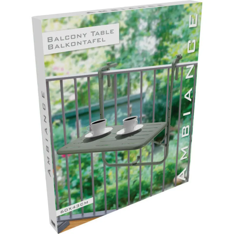 Pro Garden Balkon tafel - metaal - groen - 60 x 43 cm