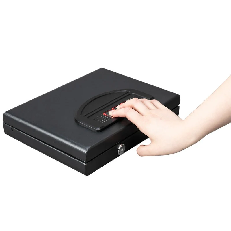 Small Pistol Case Single Capacity Keyboard Safe Ripple Box - Black