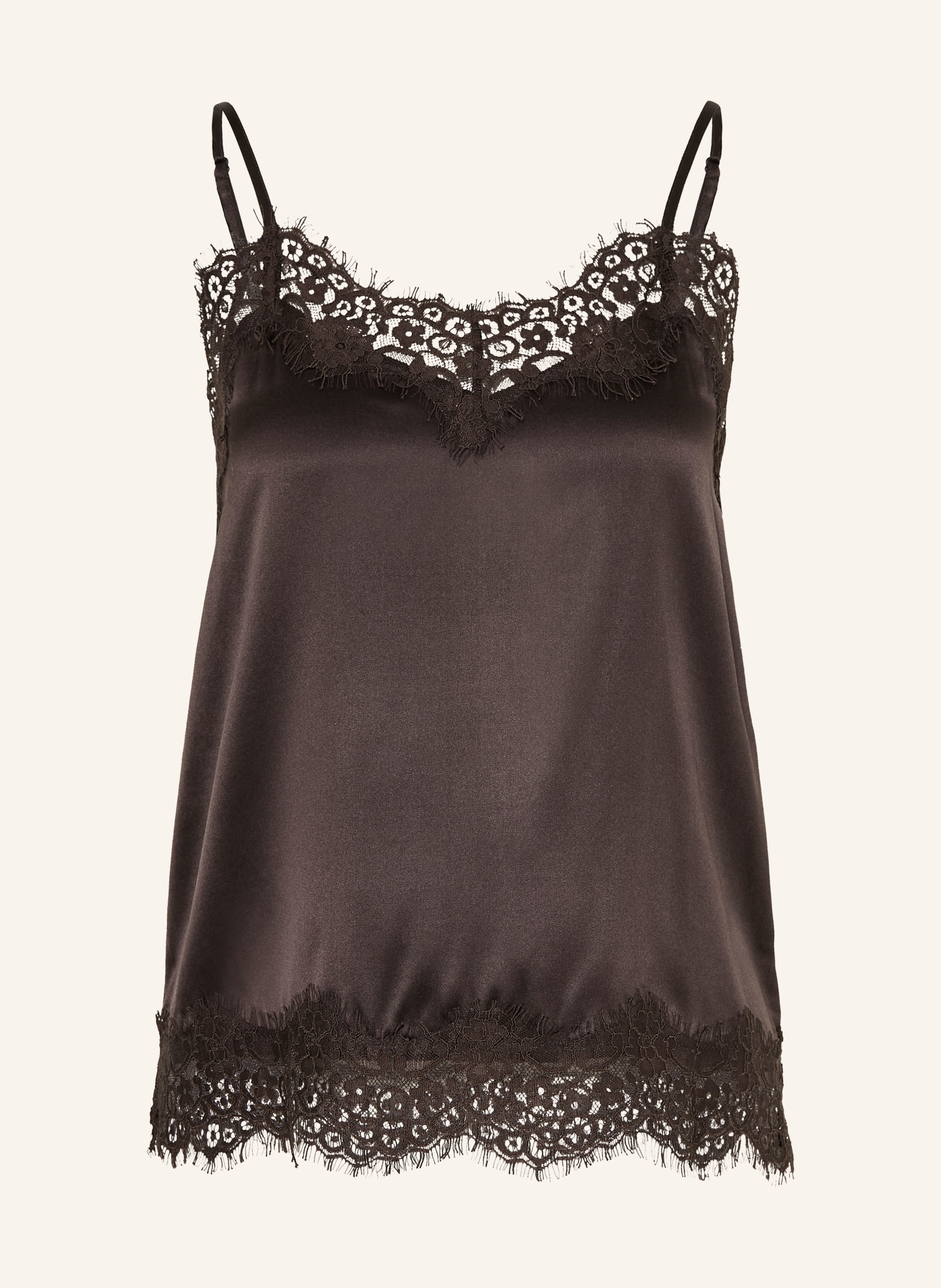 darling harbour Seidentop aus Satin mit Spitze