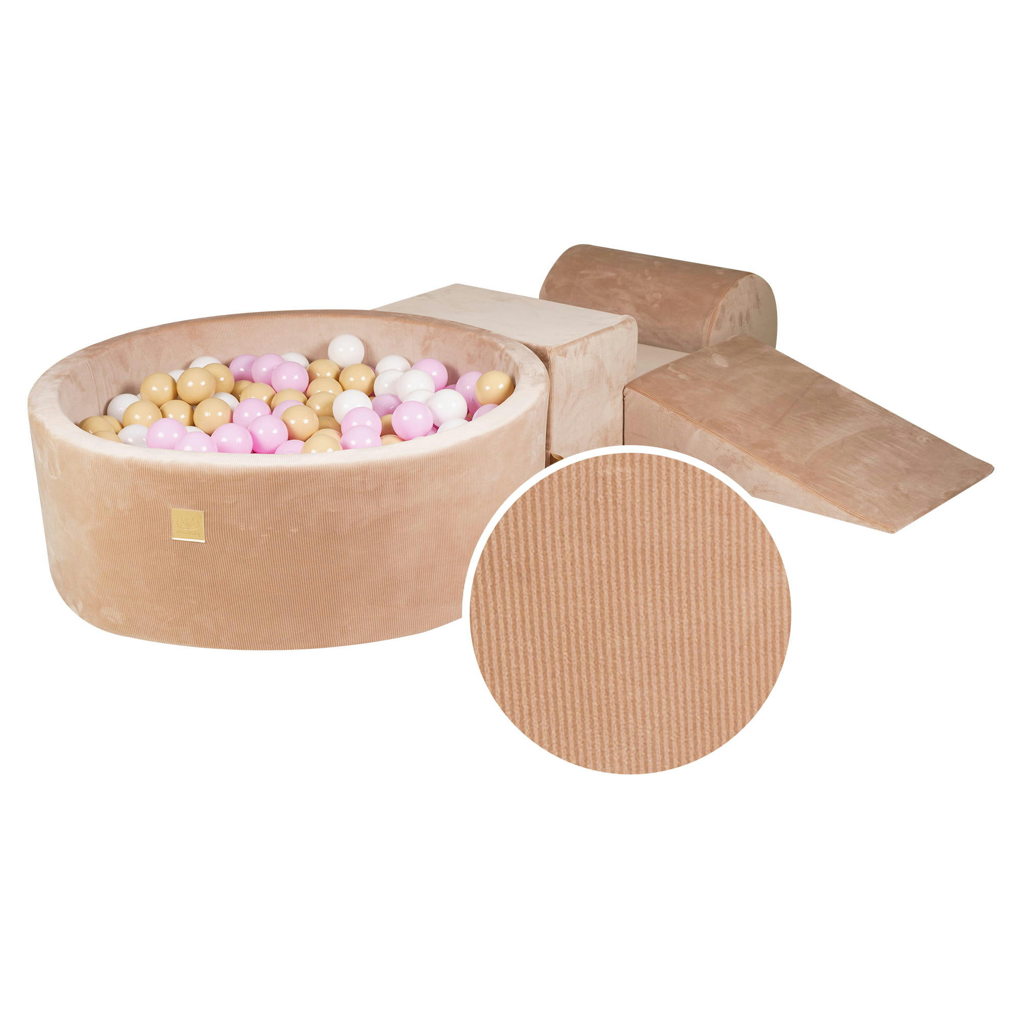 - Aire de jeu Mousse Piscine Balles: Rose Pastel/Blanc/Beige W90