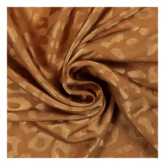 Gold Animal Print Satin Fabric by the Metre