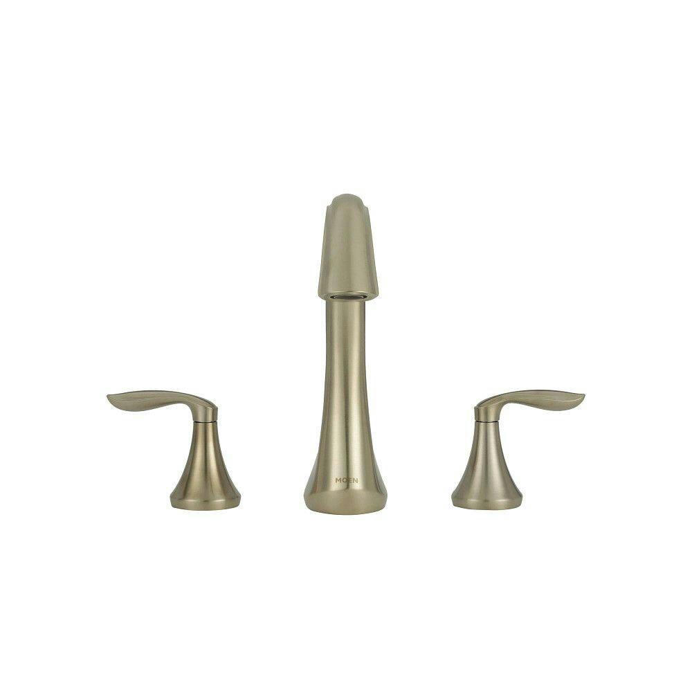 Moen EVA Two Handle Deck Mount Roman Tub Faucet Trim Kit, Valve Required, Brushed Nickel
