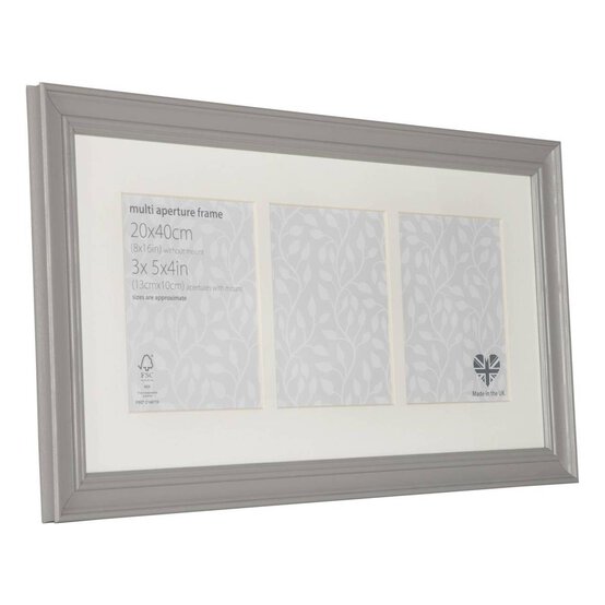 Vintage Grey Multi-Aperture Frame 20cm x 40cm