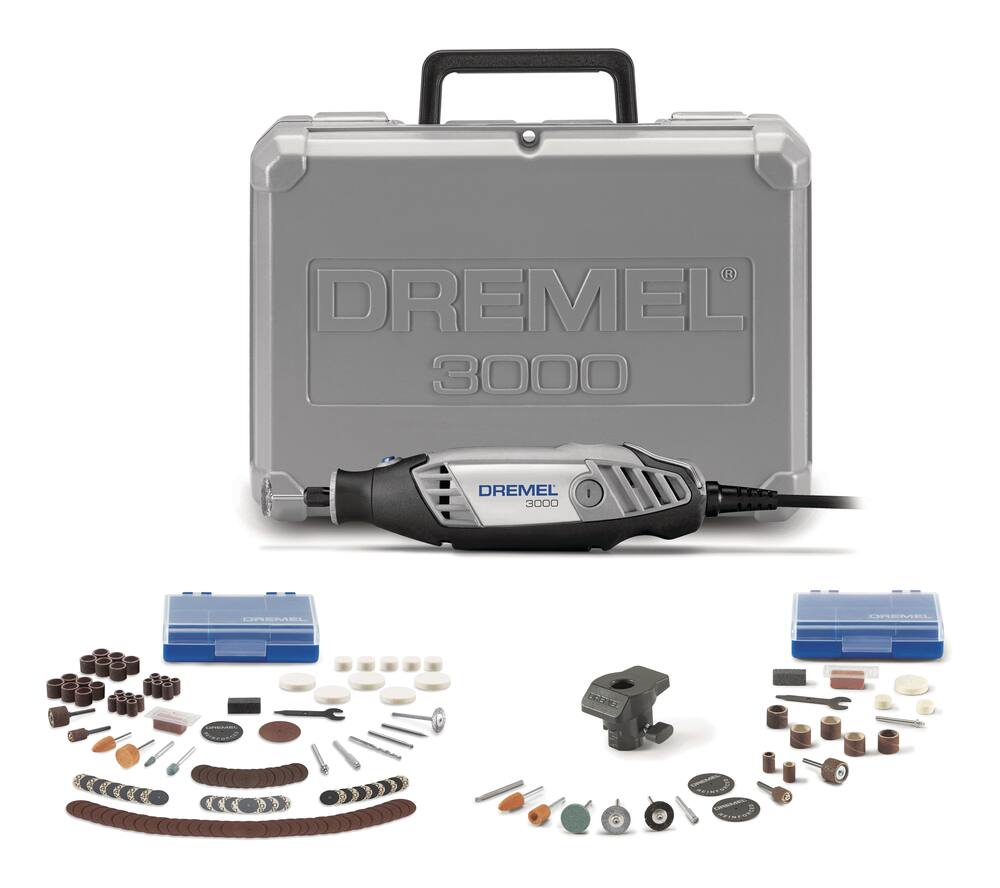 Dremel 3000-1/24 1.2A Variable Speed Rotary Tool Kit with Attachments & Accessory Bits, 130-pc