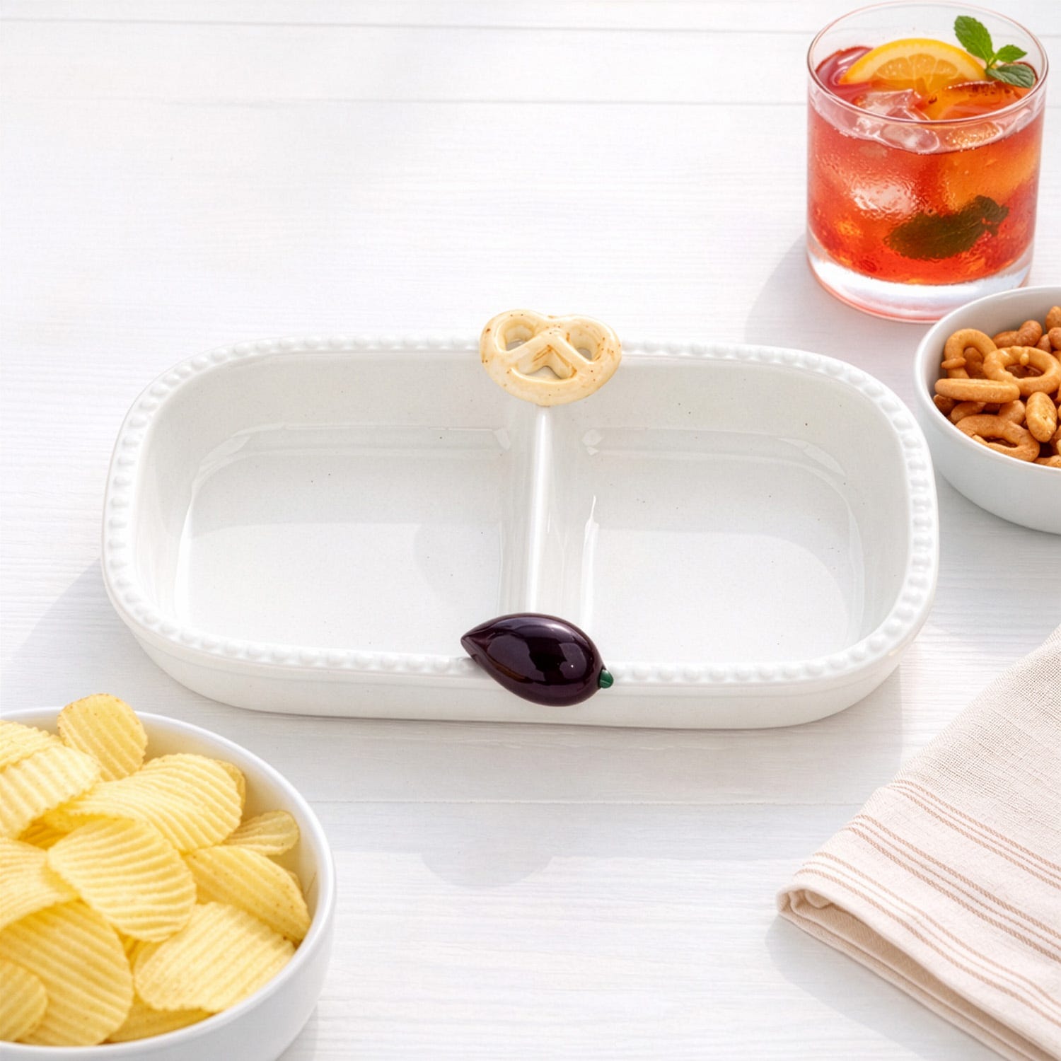 Antipastiera 2 scomparti ceramica Salatini