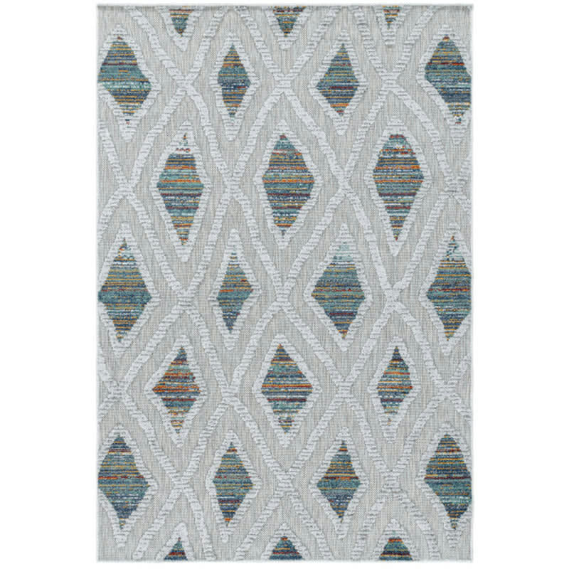BALI - Tapis extérieur à relief legian gris et vert 120x170cm