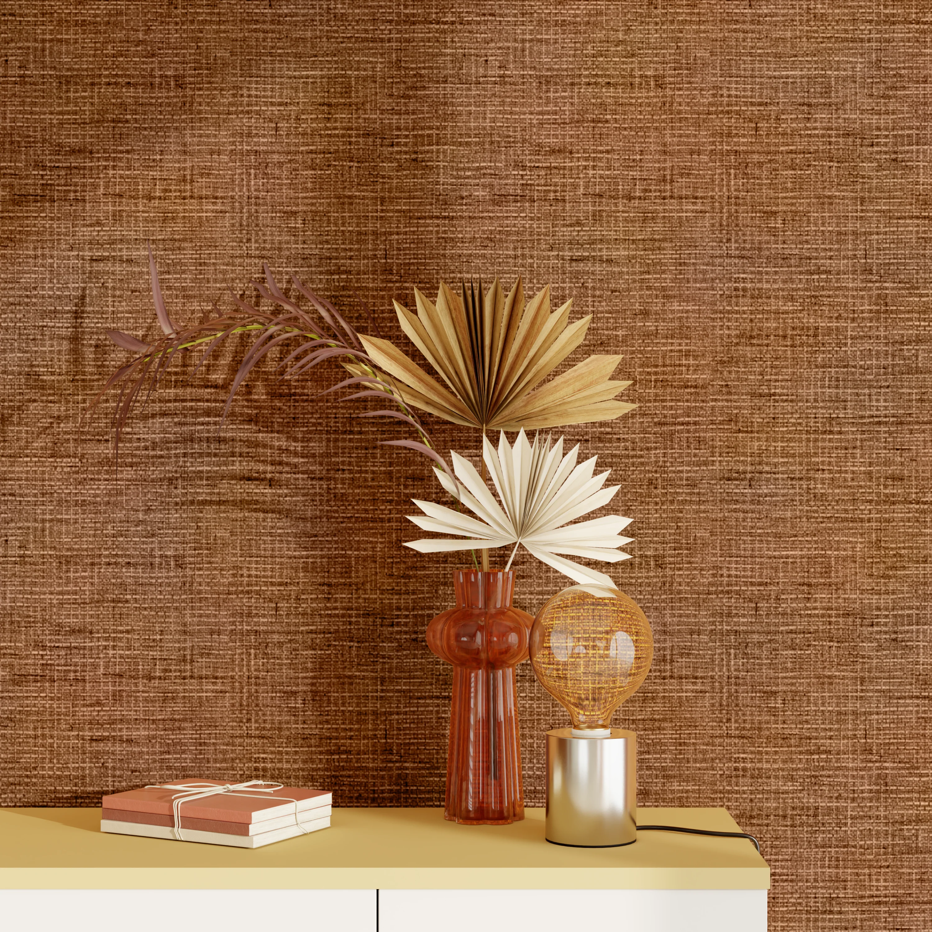 4MURS Papier peint intissé BAKARY coloris Orange Brulée