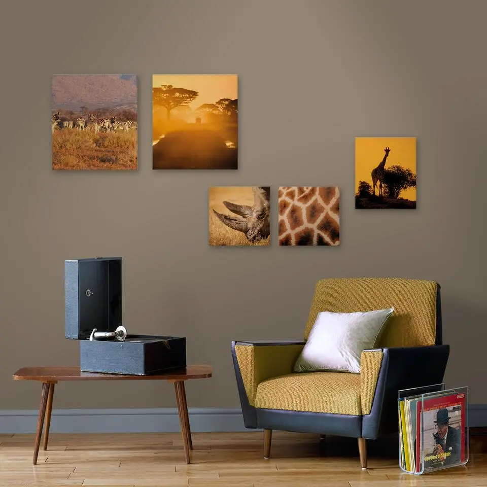 Canvas set van 5 Safari