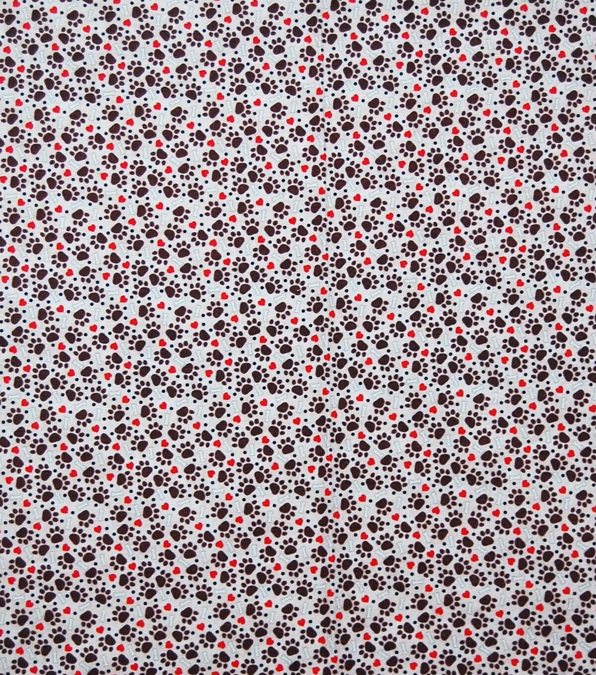 Paws & Stars on Brown Novelty Cotton Fabric
