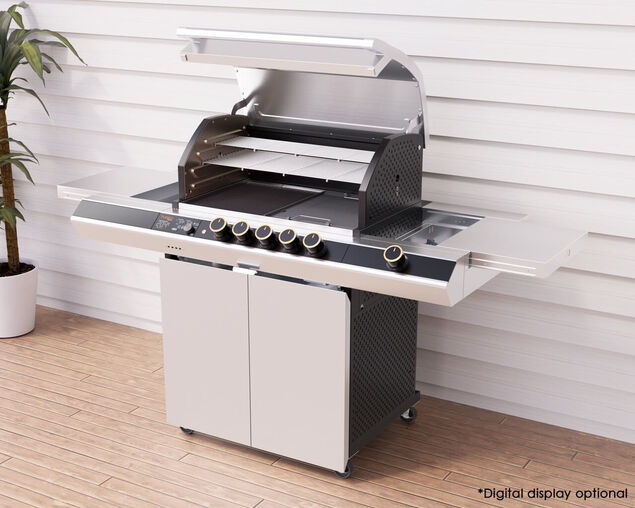 Ziegler & Brown Turbo Elite 5 Burner BBQ on Cart with Side Burner & Drawer (T Series)