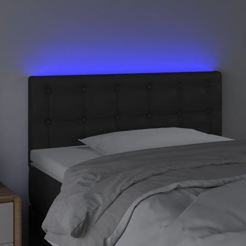 NNEVL LED Headboard Black 100x5x78/88 cm Faux Leather