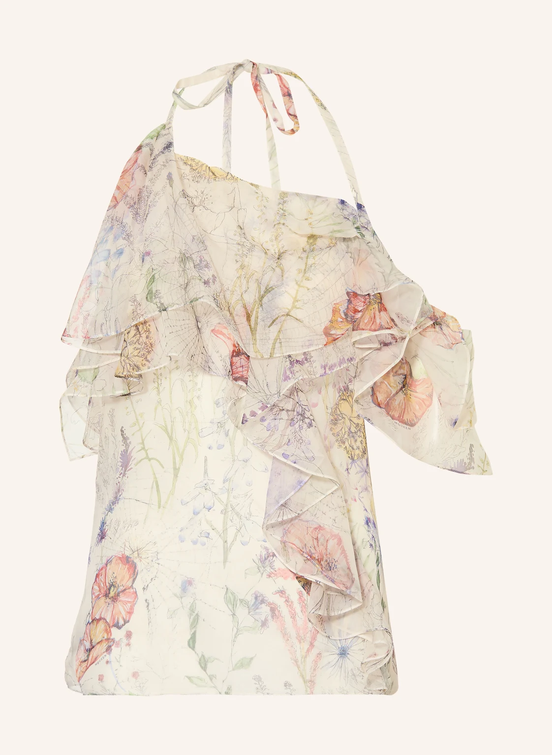 McQUEEN Blusentop aus Seide mit Volants