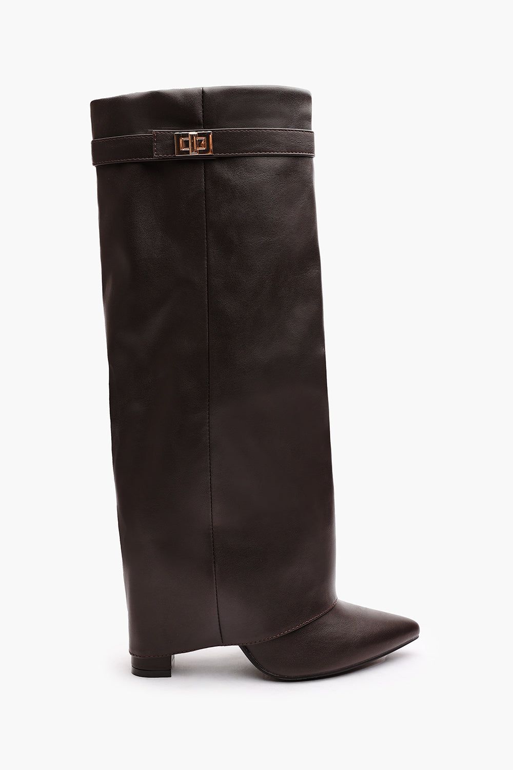 Where's That From Salma' Fold Over Pointed Toe Block Heel Boots