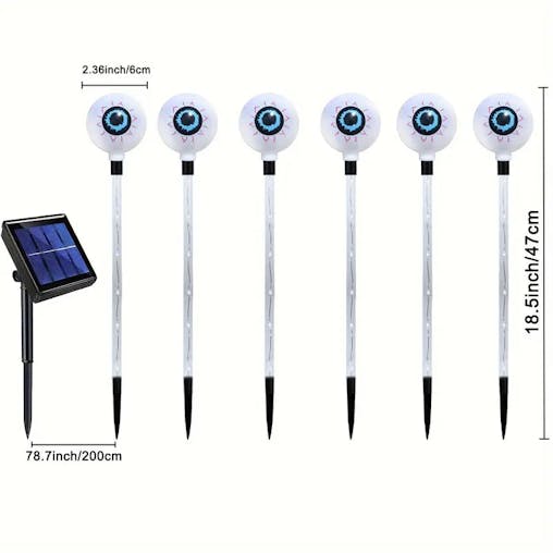 NNETM 6-Pack Color Changing Solar Lights &ndash; Horror Eyeball Stake Lights