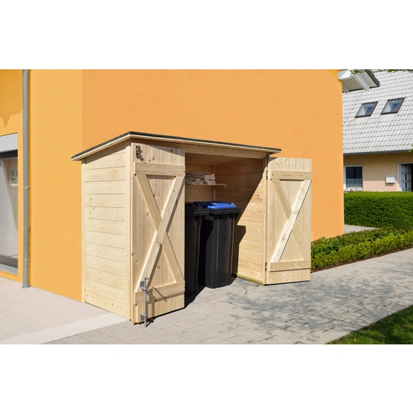 Gerätehaus, BxT: 219 x 100 cm (Aufstellmaße), Flachdach