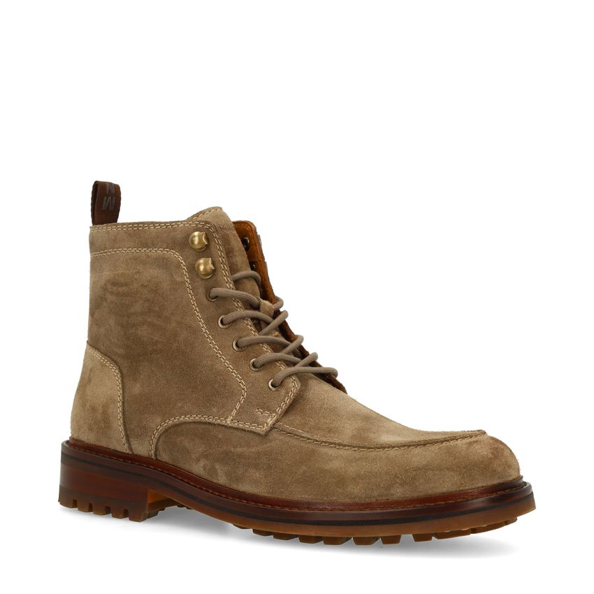 Manfield Taupe suède veterboots