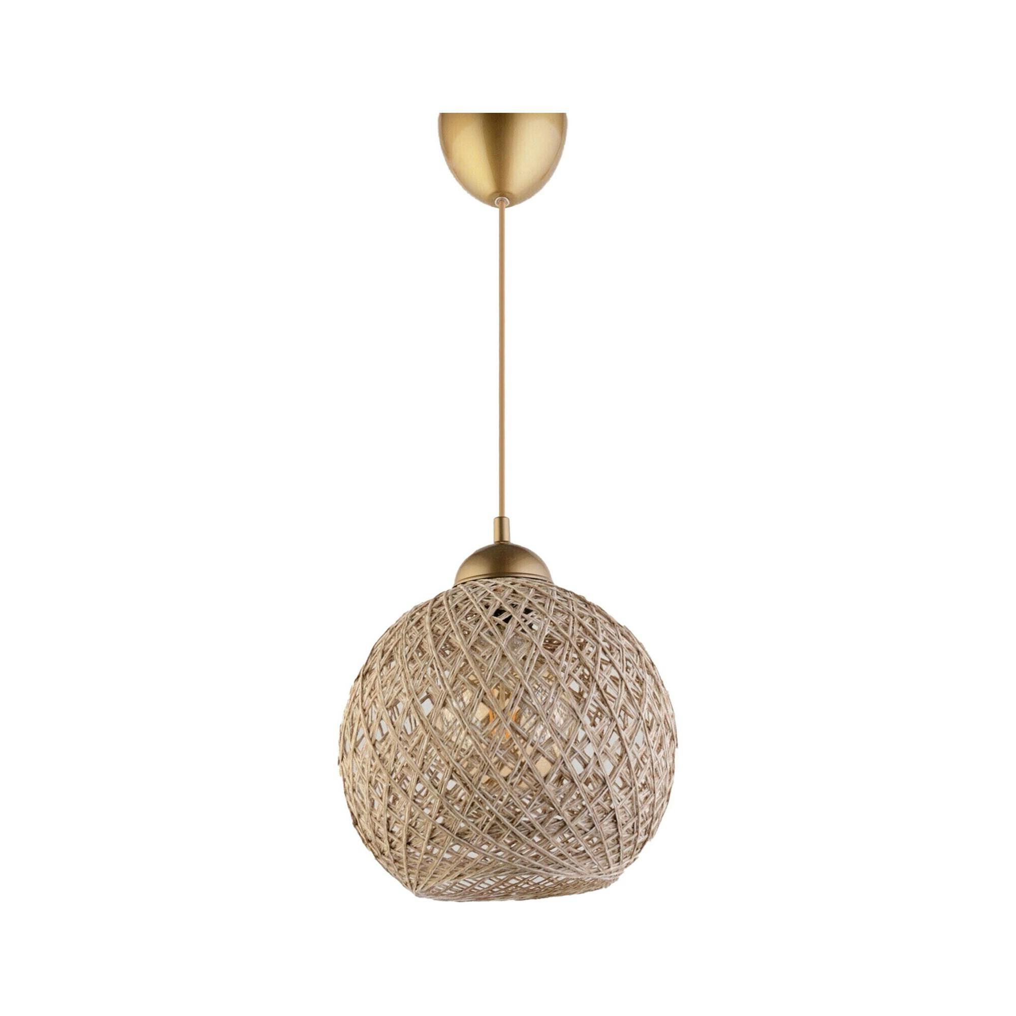 Suspension bohème en jute naturelle - finition cuivre AROSA