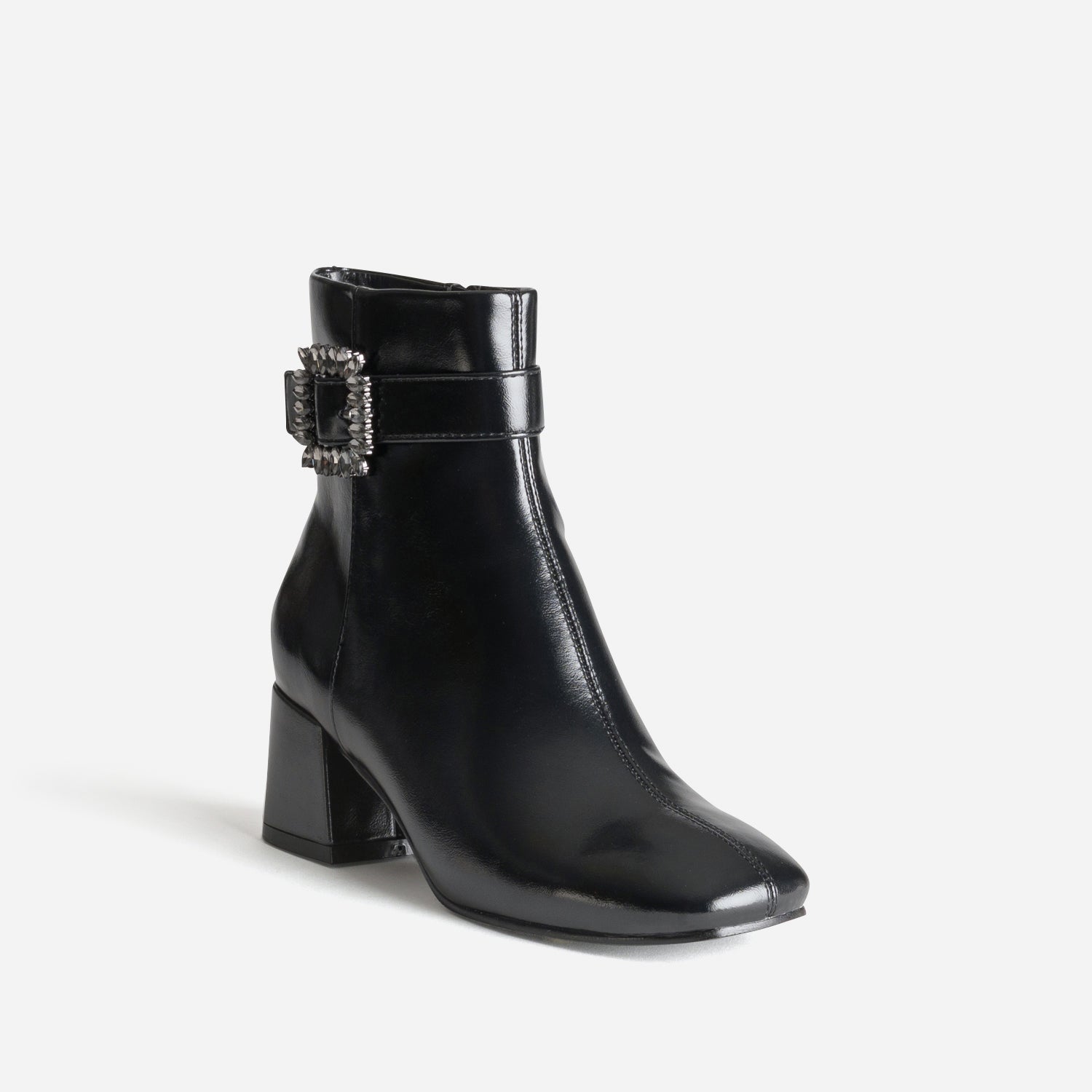 Boots noir boucle à strass
