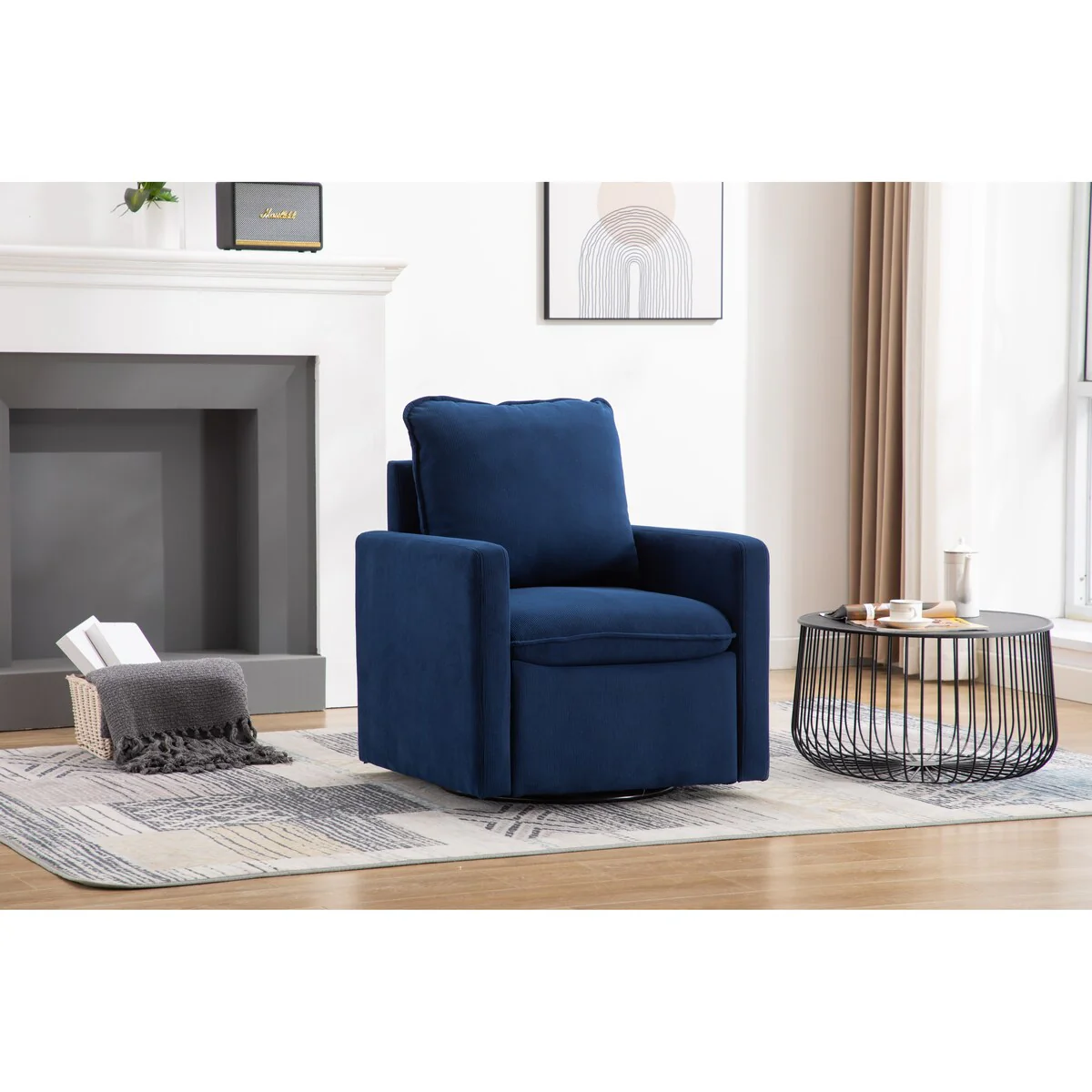 Modern Accent Sofa Chair, Modern Swivel Barrel Chair