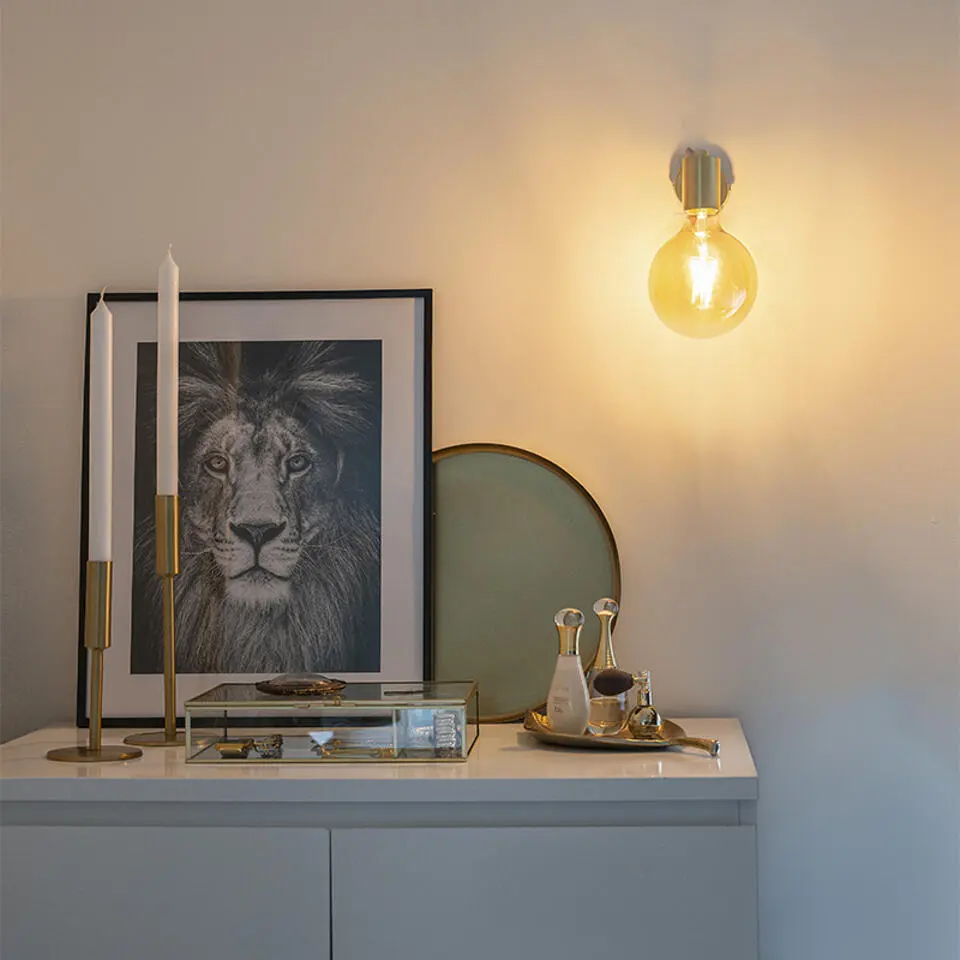 Qazqa wandlamp facil goudkleurig e27