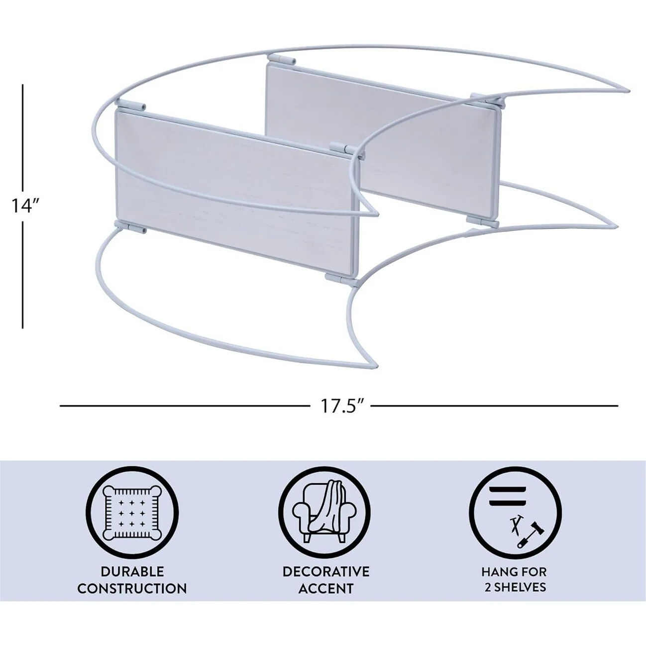 Urban Lifestyle 2-Tier 17 Crescent Moon Floating Shelves