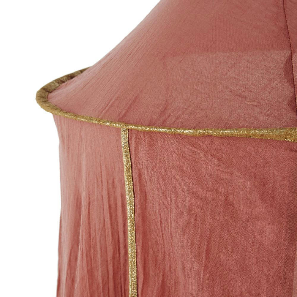 - Ciel de lit bébé terracotta à liseré doré