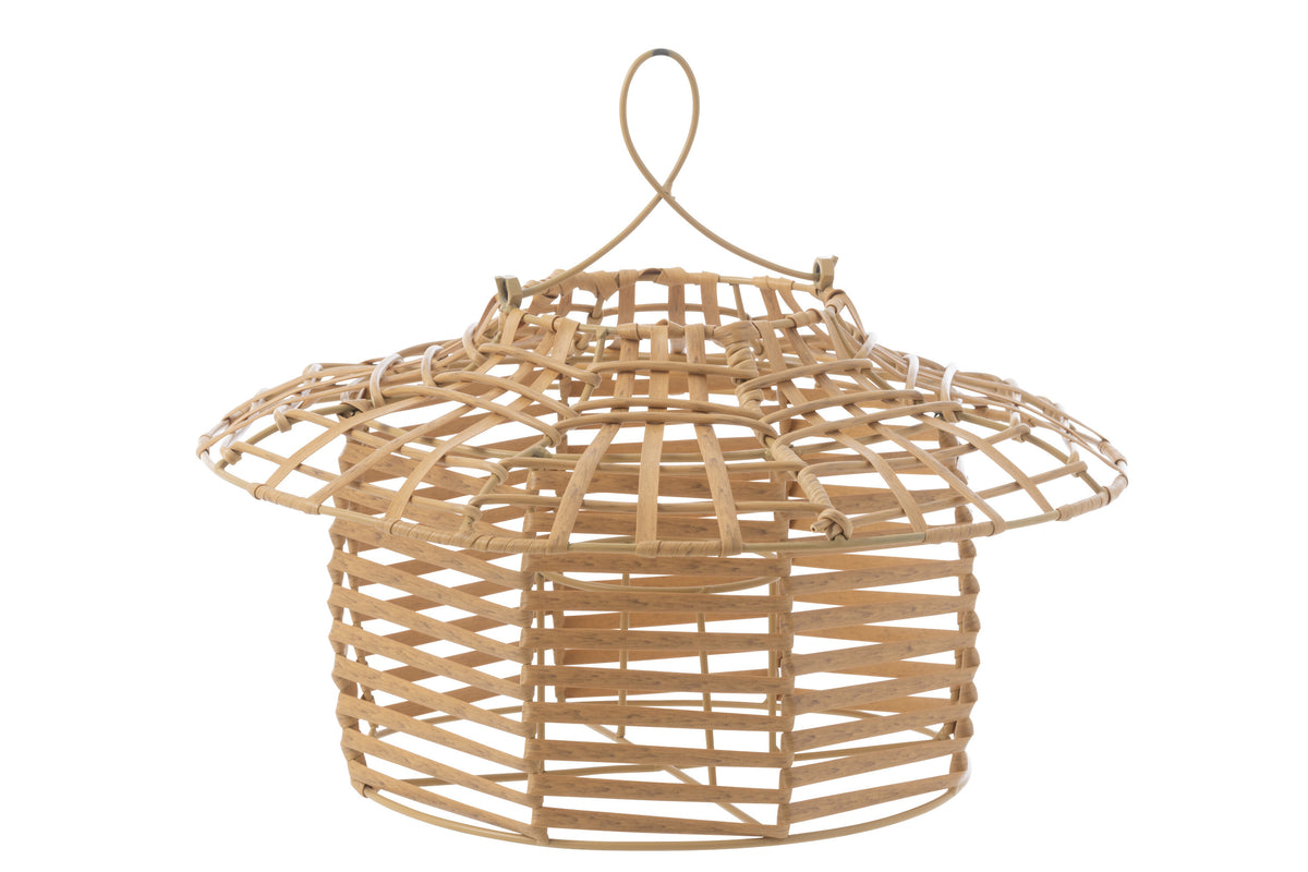 J-Line windlicht Hangend Laag - rotan - naturel