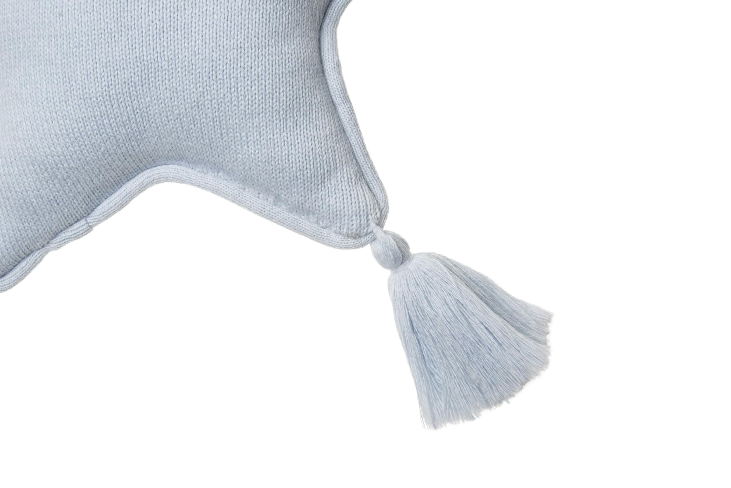 STARS - Coussin étoile en coton doux bleu 25x25