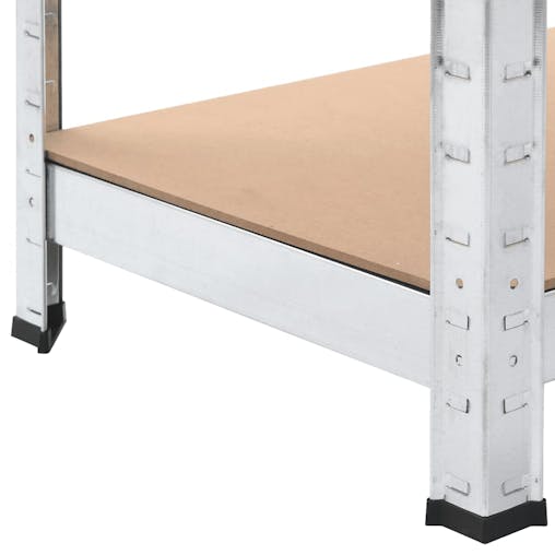 NNEVL 5-Layer Shelves 4 pcs Silver Steel and Engineered Wood