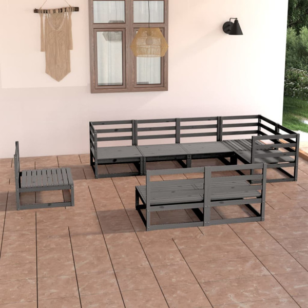 Zestaw mebli ogrodowych drewniane komplet wypoczynkowy na taras ogród szary