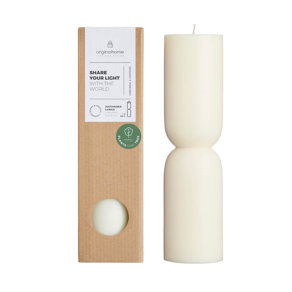Originalhome kaars organische vorm - roomwit - L