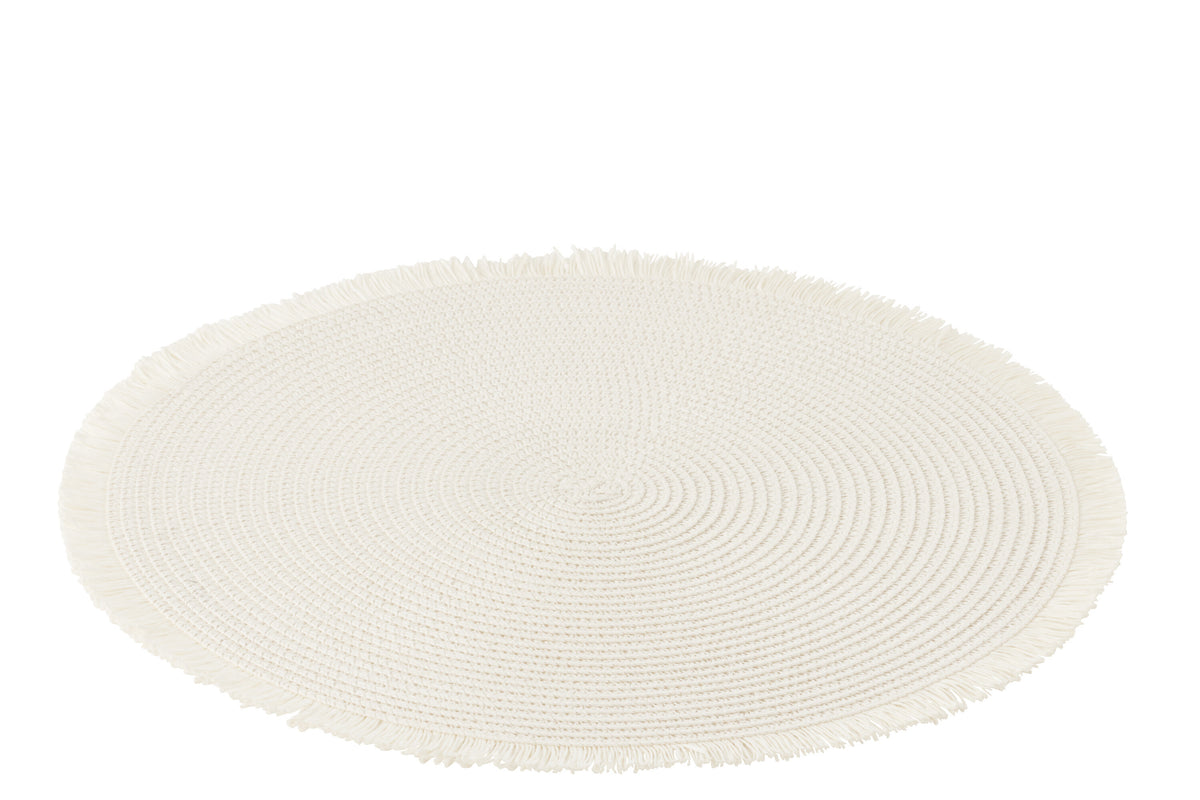 J-Line placemat Rond - papier - wit