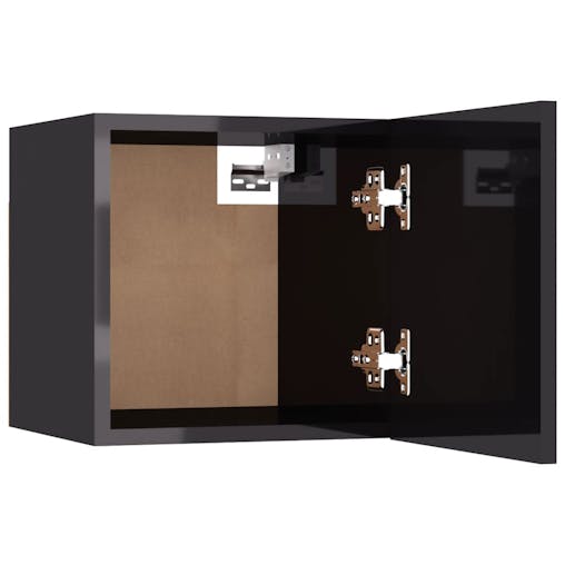 NNEVL Bedside Cabinets 2 pcs High Gloss Grey 30.5x30x30 cm Chipboard