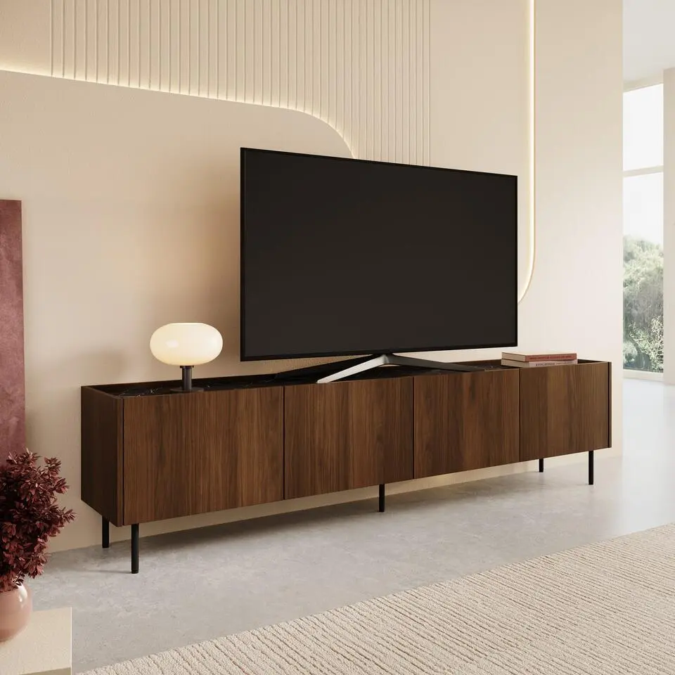 Meubella - Tahiti - TV-Meubel - Donker eiken - 200 cm