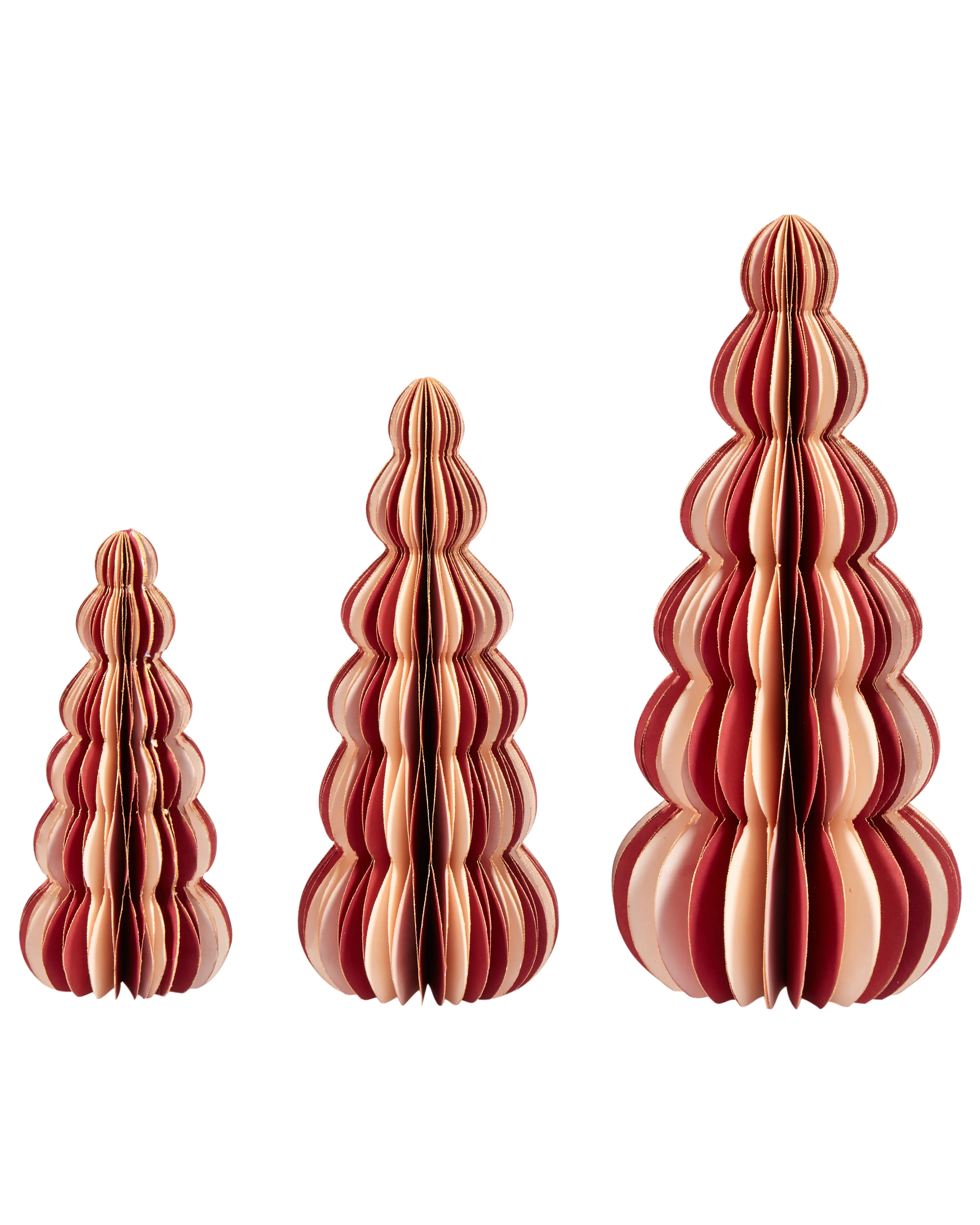 Set of 3 Figurines DHAULAGIRI Christmas Tree 15/20/25 cm Red