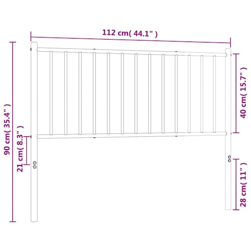 NNEVL Metal Headboard White 107 cm