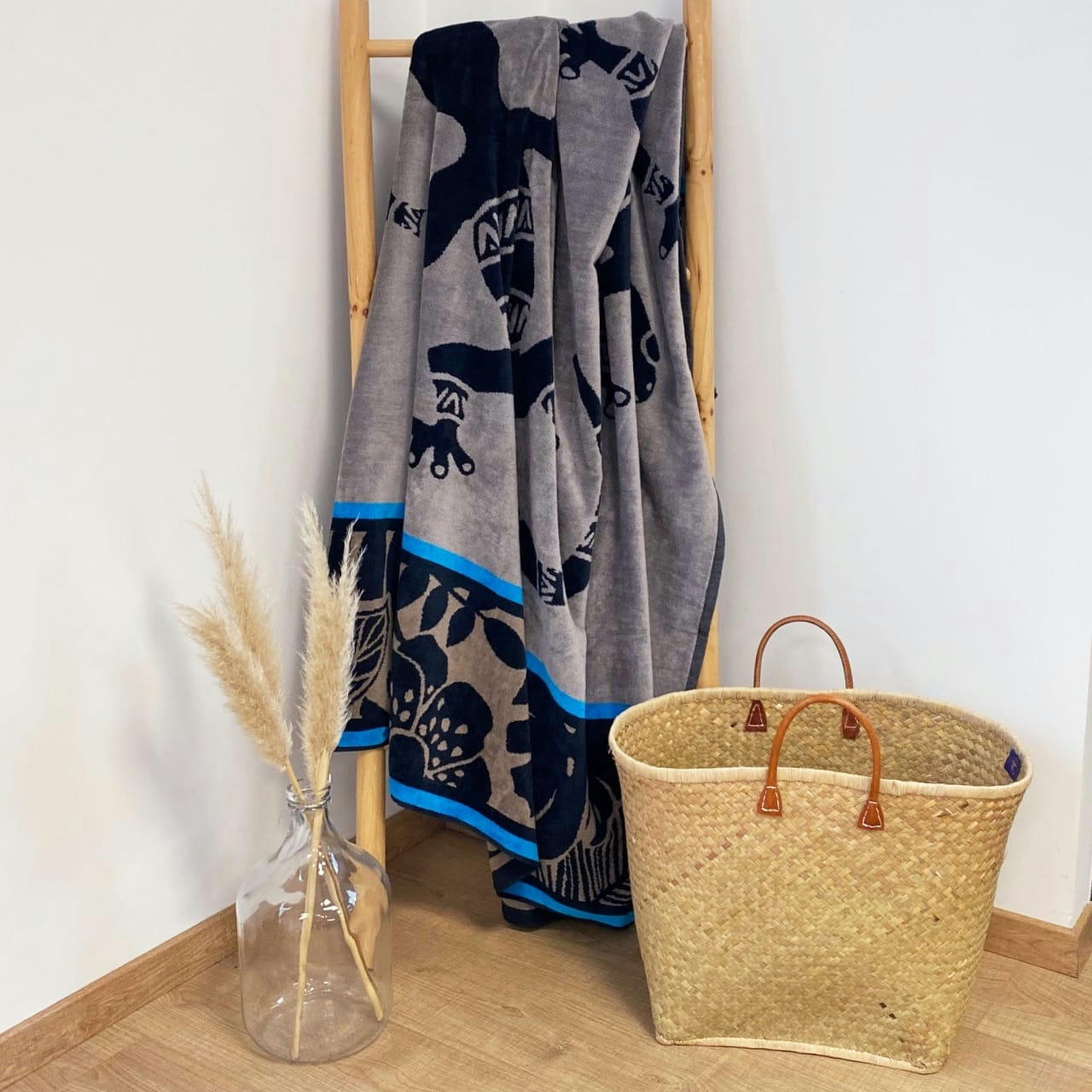 PLAGE - Serviette de plage éponge velours Jacquard Escondido 140x180 400g/m²