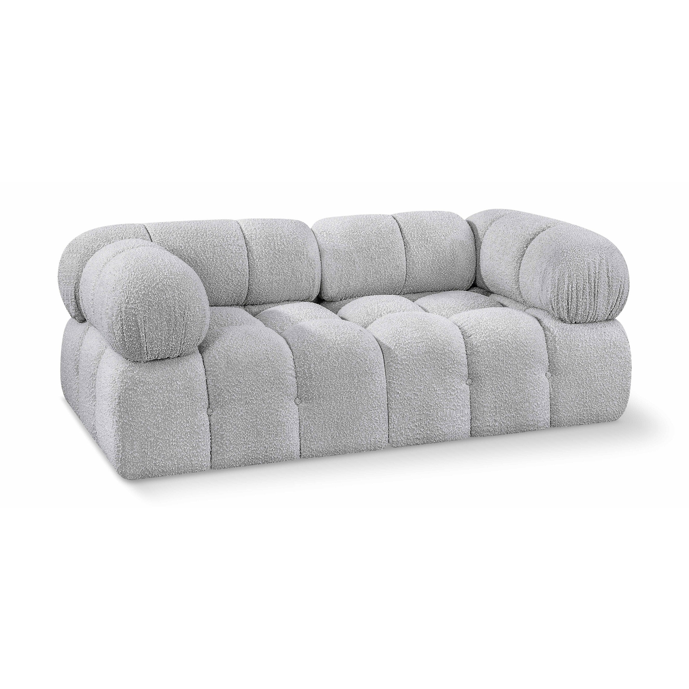 Ames 68 Boucle Fabric Upholstered 2pc. Modular Loveseat