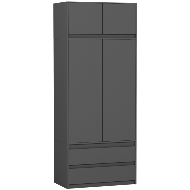 Szafa garderoba z nadstawką 90x234 cm FRAMIRE B-9-NTIP antracyt