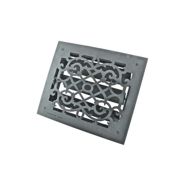 Black Floor Air Vent Heat Register with Louver Heavy Cast Aluminium Vintage Victorian Upscale Decor Duct 10 In. x 12 " Pack of 4