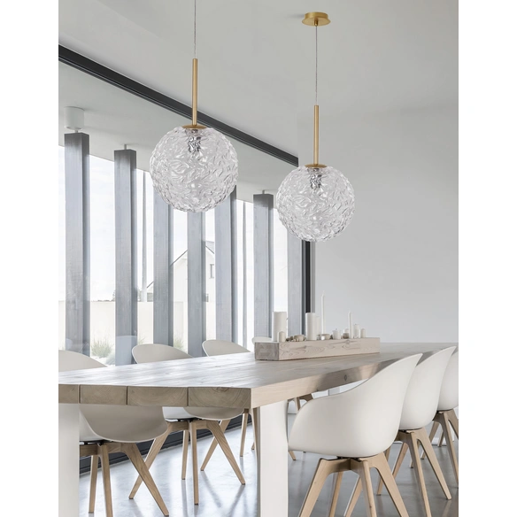 Pendelleuchte »Mirano «, LED, 1-flammig, goldfarben/transparent