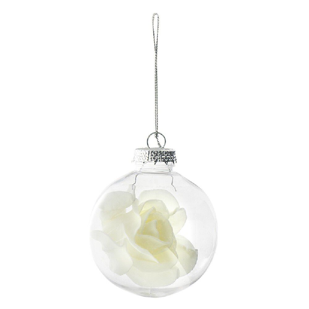 Boule en verre transparent avec rose