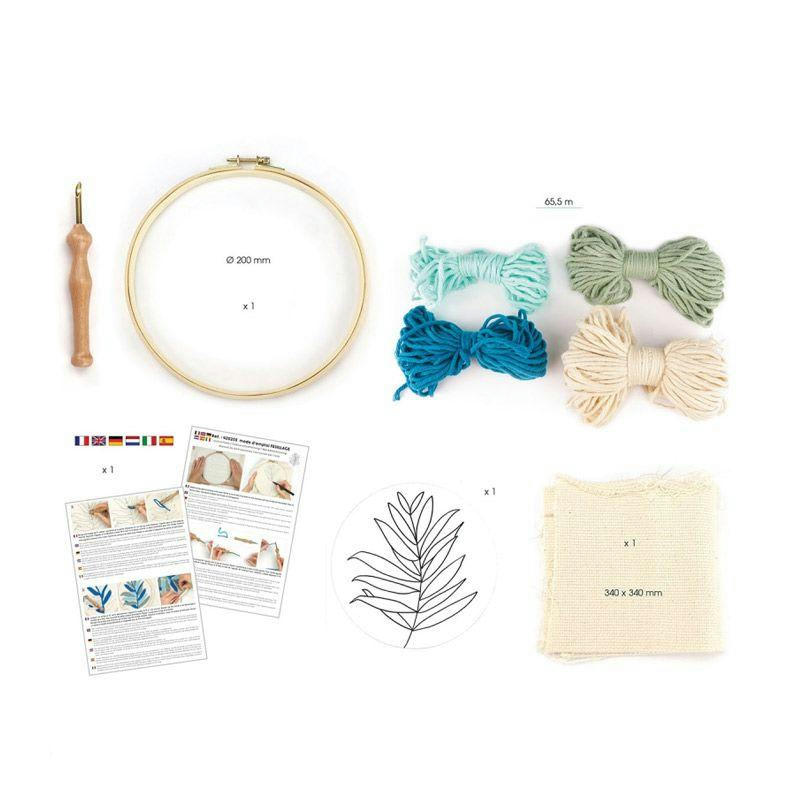 FOUGÈRE - Coffret punch needle feuillage fougère D20cm