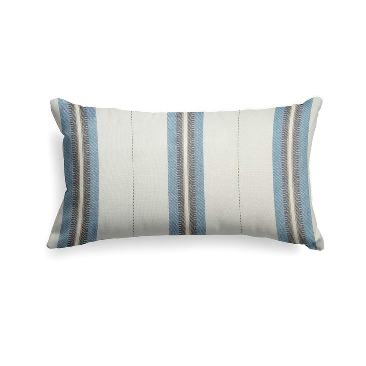 KANBO - Housse de coussin coton et lin Bleu 25X45 cm